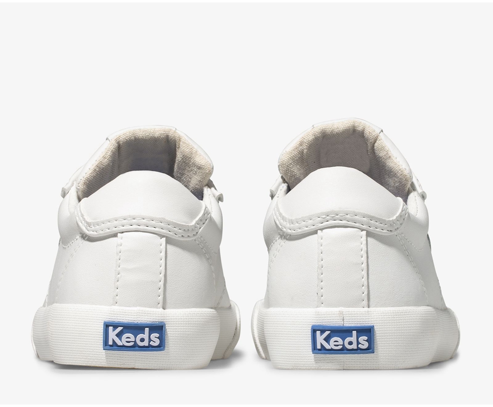 Kids Keds Sneakers - Crew Kick 75 Leather - White - 8673-WRGHM